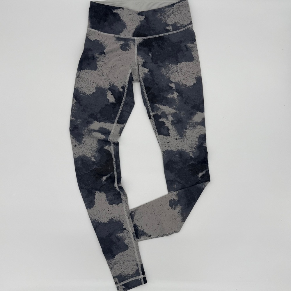 Lululemon Wunder‎ Under High Rise Leggings Grey Black Camo Size 4